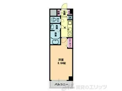 AZURE ESAKA(1K/5階)の間取り写真