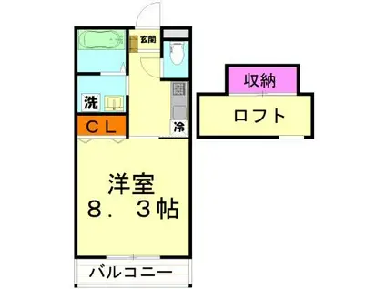 プランドール(1K/1階)の間取り写真