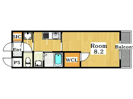 LUCE(1K/3階)の間取り写真