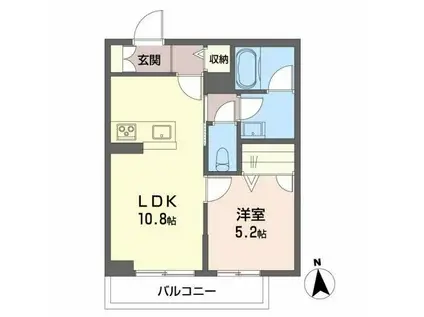 プレミアス松木町(1LDK/1階)の間取り写真
