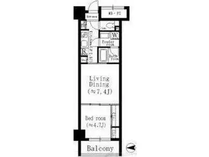 天満橋ケルスコートPARKVIEW(1LDK/4階)の間取り写真