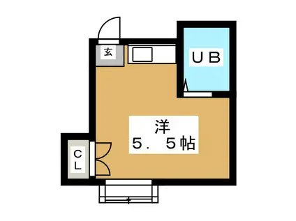 サンハウスⅡ(ワンルーム/1階)の間取り写真