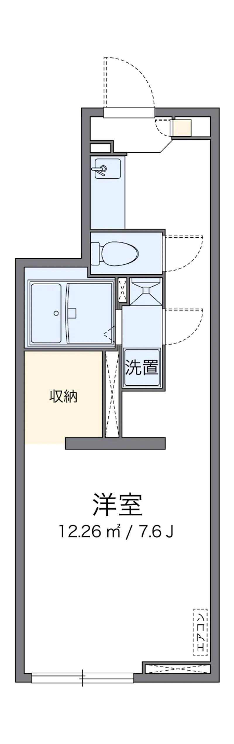 アルクソレイユ(1K/1階)の間取り写真