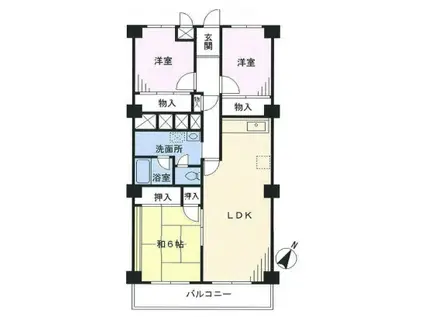 西高島平スカイハイツ(3LDK/5階)の間取り写真