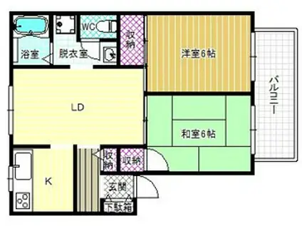 UNOハイツ(2LDK/2階)の間取り写真