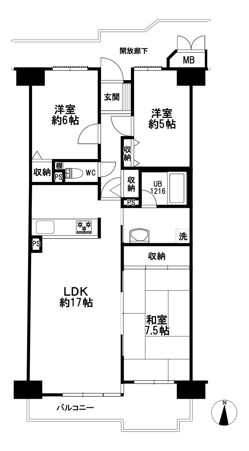 エクレール岩槻壱番館(3LDK/10階)の間取り写真