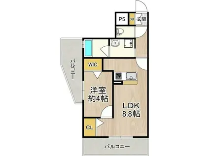 LASANTE京橋(1LDK/2階)の間取り写真