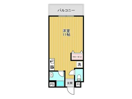 TSマンション(ワンルーム/3階)の間取り写真