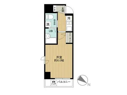 グリフィン横浜・ベイブリーズ(1K/5階)の間取り写真