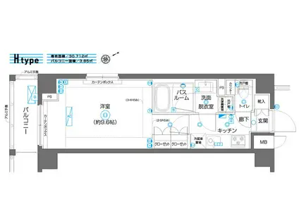 ZOOM上板橋(1K/5階)の間取り写真