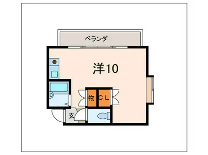 六甲シャレー(ワンルーム/1階)の間取り写真