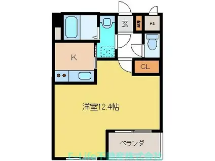 フロービル(1K/2階)の間取り写真