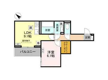 メルヴェーユ(1LDK/1階)の間取り写真