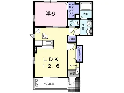 アジュール堺(1LDK/1階)の間取り写真