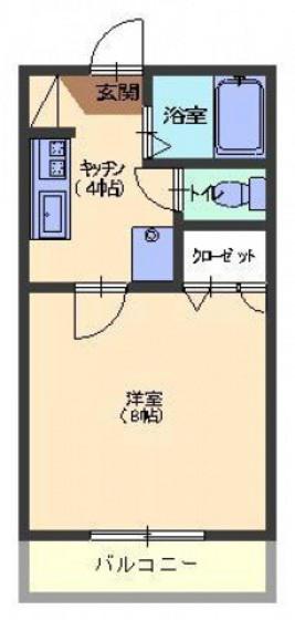 エコーハイツ(1K/1階)の間取り写真