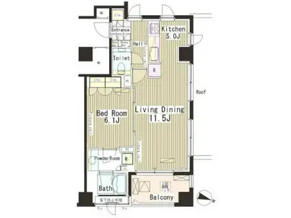 パークアクシス恵比寿(1LDK/5階)の間取り写真