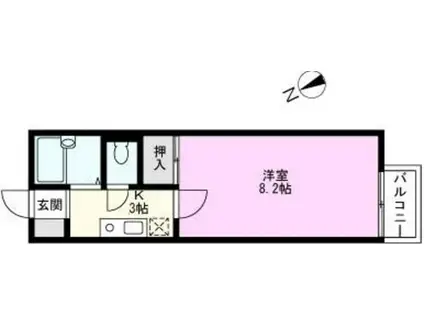 ポロスSK(1K/2階)の間取り写真