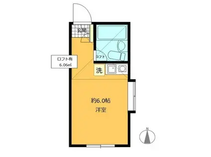 カインドハウス大島(ワンルーム/2階)の間取り写真