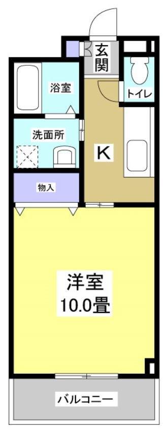 ウインブルドン(1K/2階)の間取り写真