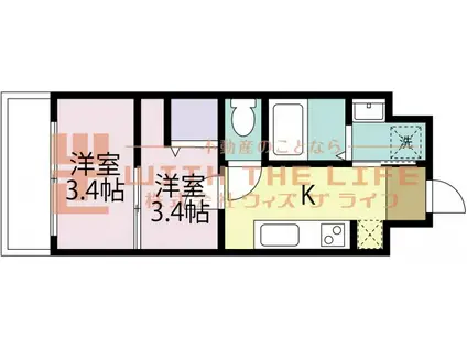 MARK AVENUE TOWER 久留(2K/13階)の間取り写真