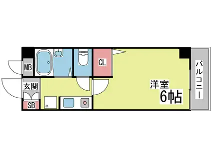アロンディア六甲(1K/2階)の間取り写真