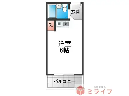 タウンハウス大阪西(ワンルーム/4階)の間取り写真