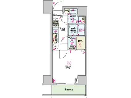 スカイコートグランデ大塚(1K/2階)の間取り写真