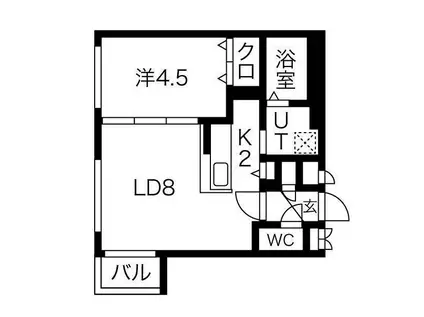 キングハウス豊平4条9丁目(1LDK/2階)の間取り写真