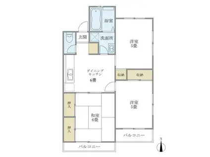 ドミール久我山(3DK/1階)の間取り写真