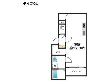 PLUS CUBE SUMA(1K/1階)の間取り写真