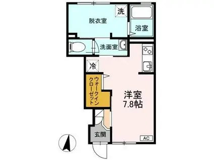 グランメゾン祗園(ワンルーム/1階)の間取り写真