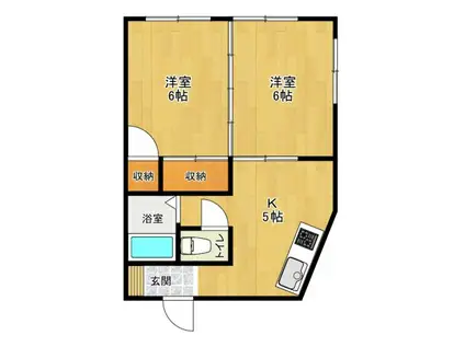 マンション妙見(2K/4階)の間取り写真
