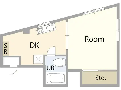 カーサモンタナ(1DK/2階)の間取り写真