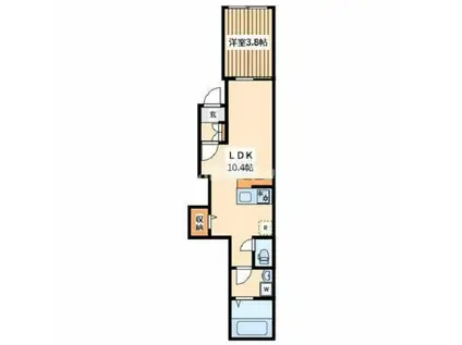 ノワール町田(1LDK/1階)の間取り写真