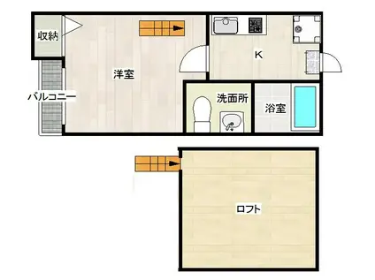 GRATITUDE AT(1K/2階)の間取り写真