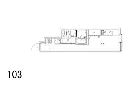 ソルナクレイシア桜新町II(ワンルーム/1階)の間取り写真