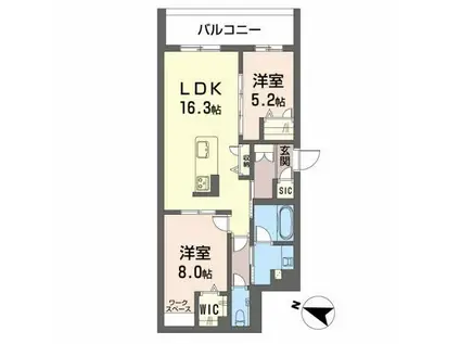 キルシュバオム55(2LDK/2階)の間取り写真