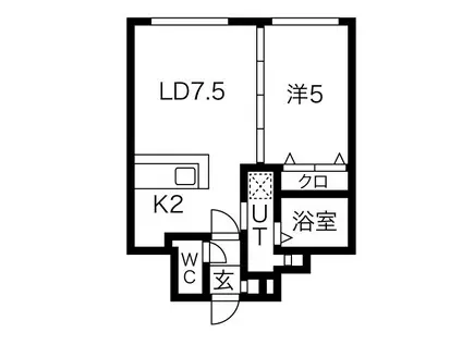 メゾンリエル(1LDK/2階)の間取り写真