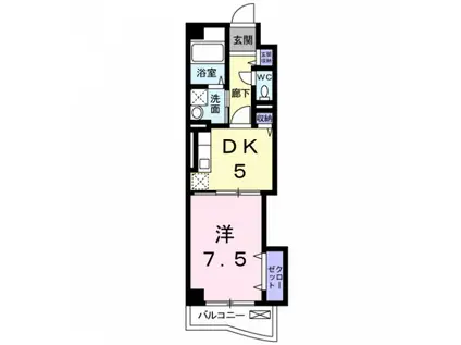 サンリット山本(1DK/2階)の間取り写真