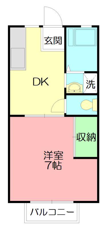 高平ハイツ(1DK/1階)の間取り写真