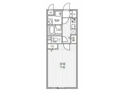 THE PALMS大島(1K/2階)の間取り写真