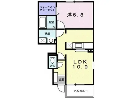 パレ・フラーセル(1LDK/1階)の間取り写真