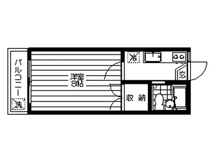 カーサ安藤(1K/1階)の間取り写真