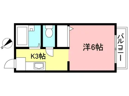 キャトルセゾンII(1K/2階)の間取り写真