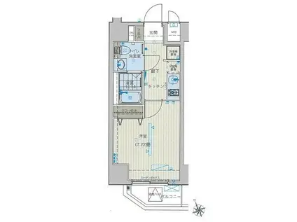 ヴェルト浅草(1K/3階)の間取り写真