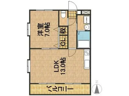 ラ・セフィーロVII(1LDK/1階)の間取り写真