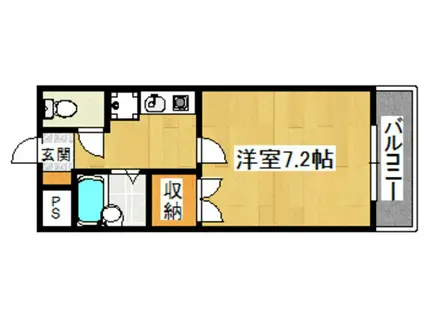 エストマンション(1K/2階)の間取り写真