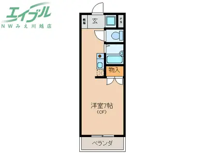 ONEZ(ワンルーム/1階)の間取り写真