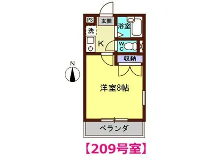 アヴェニール(1K/2階)の間取り写真