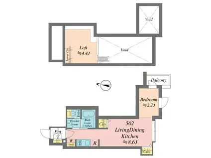 GRANDE SHAKUJIIDAI(1LDK/5階)の間取り写真